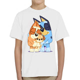 Bluey Dog Adult Kids T-Shirt Father's Day School Tee