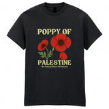Remembrance Day Free Palestine Adult Kids T-Shirt Poppy Tee