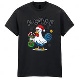 F-CAW-F Christmas Chicken Adult Kids T-Shirt Santa Xmas Tee