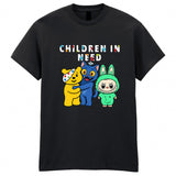 Pudsey Bear K-POP Demon Kids T-Shirt Spotty Labubu Doll Tee