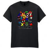 Personalised Superhero Numbers Day Adult Kids T-Shirt Numeracy Book Math Tee