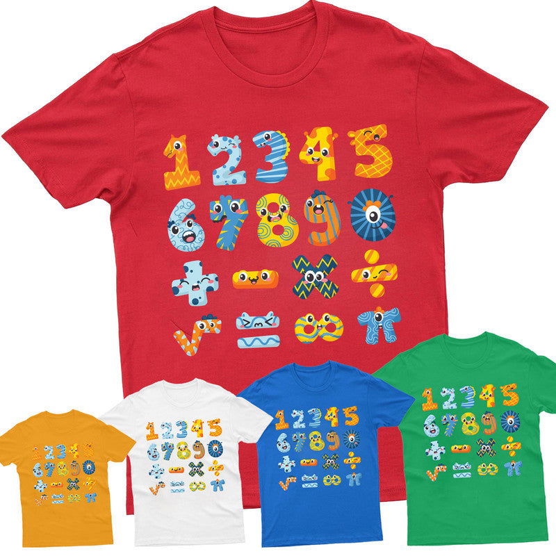 Dinosaur Number Day Kids Tshirt School Children Boys Girls Top Tee - TheMonkeyTees