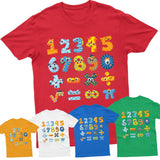 Dinosaur Number Day Kids Tshirt School Children Boys Girls Top Tee - TheMonkeyTees