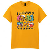 Number Day Adult Kids T-Shirt Maths Day 6 7 Meme Funny School Survived Days Tee