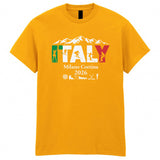 Italy Winter Sports Skiing 2026 Adult T-Shirt Snowboarding Skating Italian Winter Mountain Tee