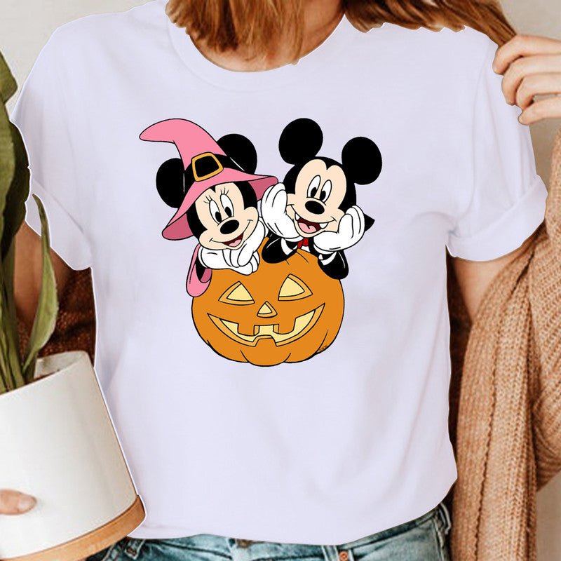 Halloween Ladies Costume Tshirt Mickey Minnie Disneyland Horror Women Top Tee - TheMonkeyTees