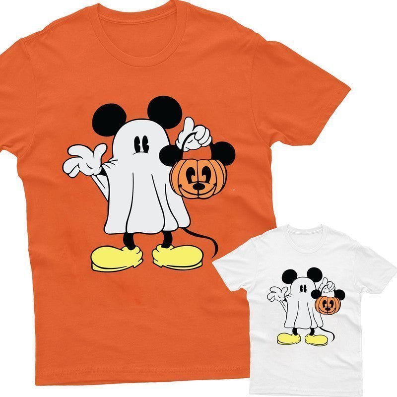 Halloween Spooky Mickey Kids T-Shirt Disneyland Mouse Ghost Unisex Funny Top Tee - TheMonkeyTees