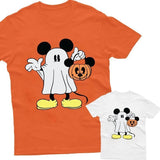 Halloween Spooky Mickey Kids T-Shirt Disneyland Mouse Ghost Unisex Funny Top Tee - TheMonkeyTees