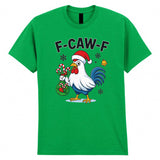 F-CAW-F Christmas Chicken Adult Kids T-Shirt Santa Xmas Tee