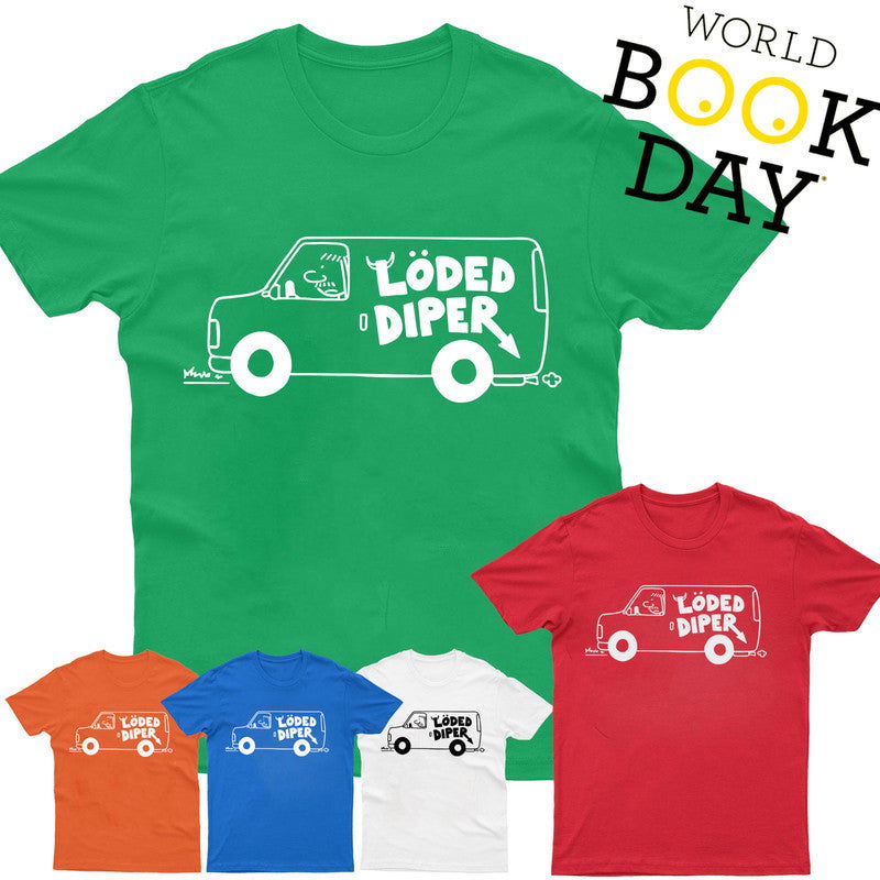 Loded Diper T-Shirt Diary Of A Wimpy Book Day Costume Adult Kids Tee - TheMonkeyTees