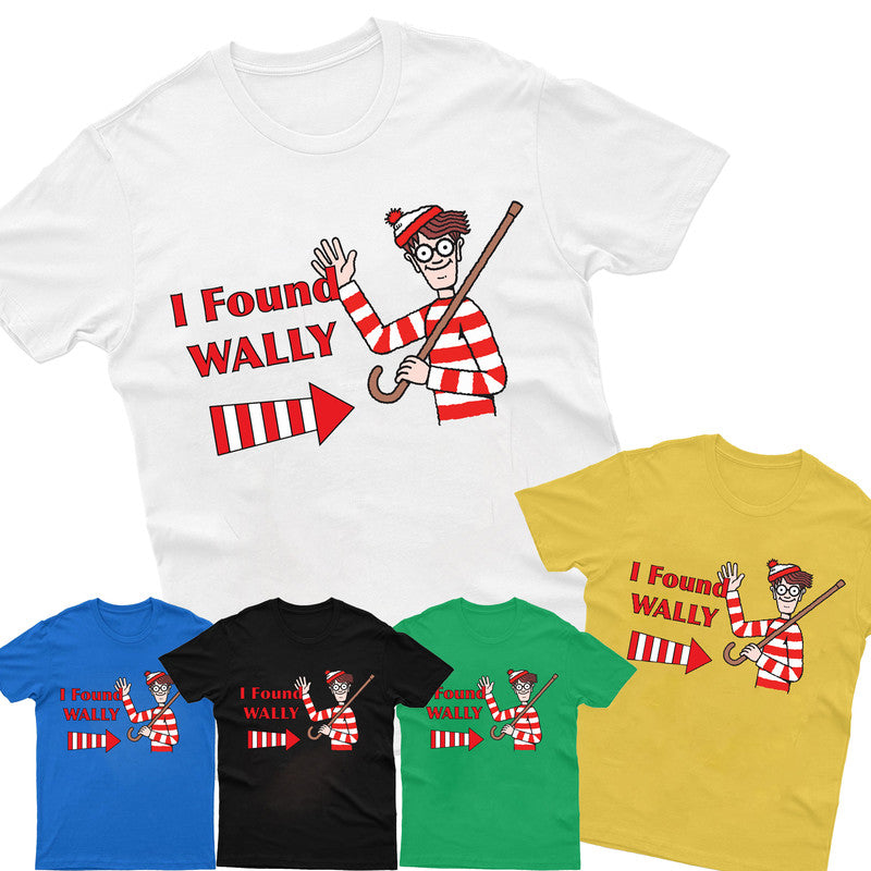 I Found Wally T-Shirt Where's Wally Funny Book Day Children Costume Adult Tee