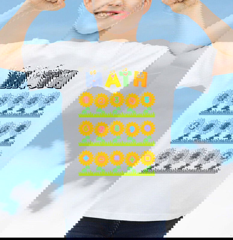 Maths Number Day Adult Kids Funny T-Shirt School Symbols Event 2025 Tee - TheMonkeyTees