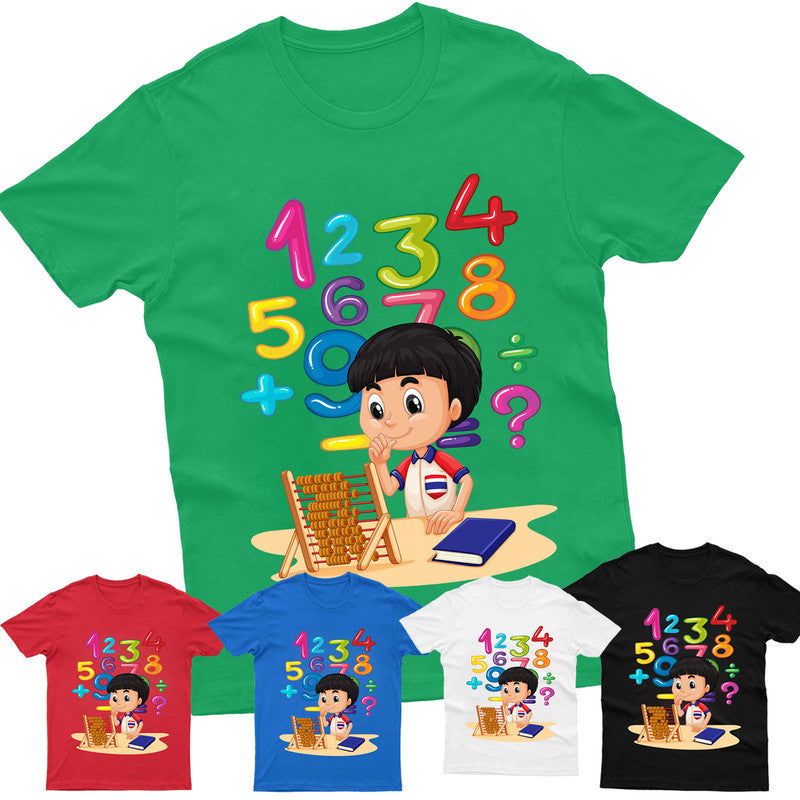Maths Symbols Number Day Kids T-Shirt Children School Maths Day Costume Tee Top - TheMonkeyTees