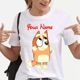 Personalised Adult Kids T-Shirt Mummy Funny Mum Bluey Dog Tee - TheMonkeyTees