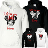 Personalised Kids Disneyland 2024 2025 Hoody Family Matching Mickey Minnie Hood - TheMonkeyTees