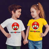Red Nose Day Adult Kids T-Shirt Mario Face Funny T shirt - TheMonkeyTees