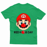 Red Nose Day Adult Kids T-Shirt Mario Face Funny T shirt - TheMonkeyTees