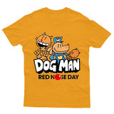 Red Nose Day Dog Man Adult Kids T-Shirt Cartoon Tee - TheMonkeyTees
