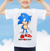 Sonic Red Nose Day Adult Kids Gift T-Shirt - TheMonkeyTees