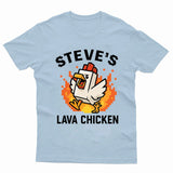 Steves Lava Chicken Mens Kids Printed Tshirt - TheMonkeyTees