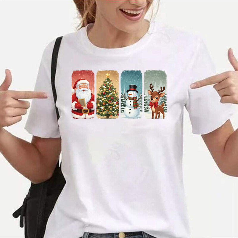 Christmas Santa Tree Adult Kids T-Shirt Snow Grinch Reindeer Xmas Tee
