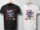 Christmas Lilo Stitch Adult Kids T-Shirt Santa Funny Xmas Tee