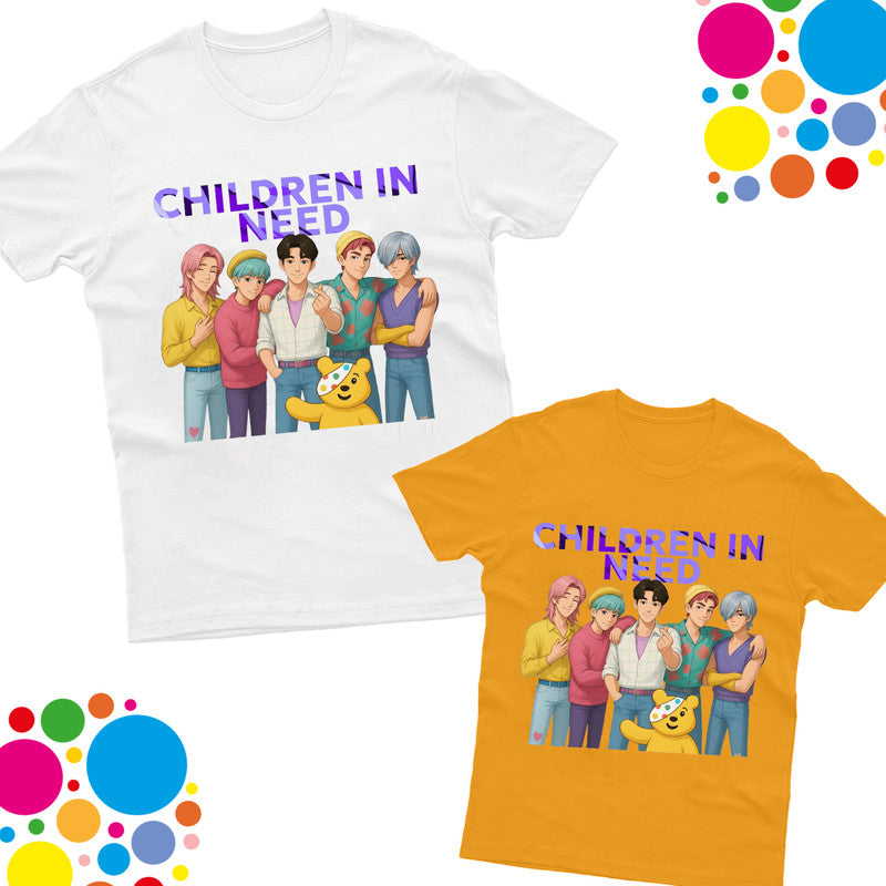 Pudsey Bear SAJA Boys Adult Kids T-Shirt Spotty Day Tee