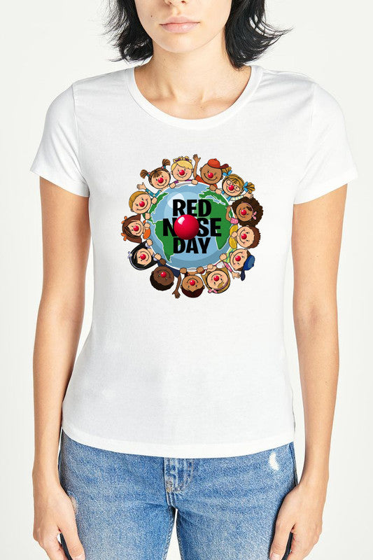 Red Nose Day Kids Earth T-Shirt School Funny Costume Charity Childrens Top Tee