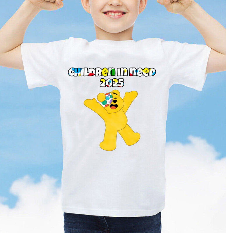 Pudsey Bear Unisex Kids T-shirt Children In Need Spotty Tee