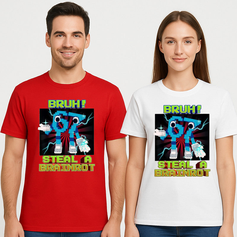 Game T-shirt Funny 6 7 Teen Unisex Kids Tee Steal a Brainrot Xmas
