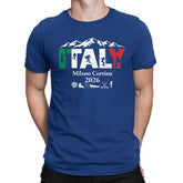 Italy Winter Sports Skiing 2026 Adult T-Shirt Snowboarding Skating Italian Winter Mountain Tee
