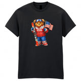 USA Winter 2026 Skiing Teddy Bear Adult Kids T-Shirt Sports  Italy Milano Cortina Tee