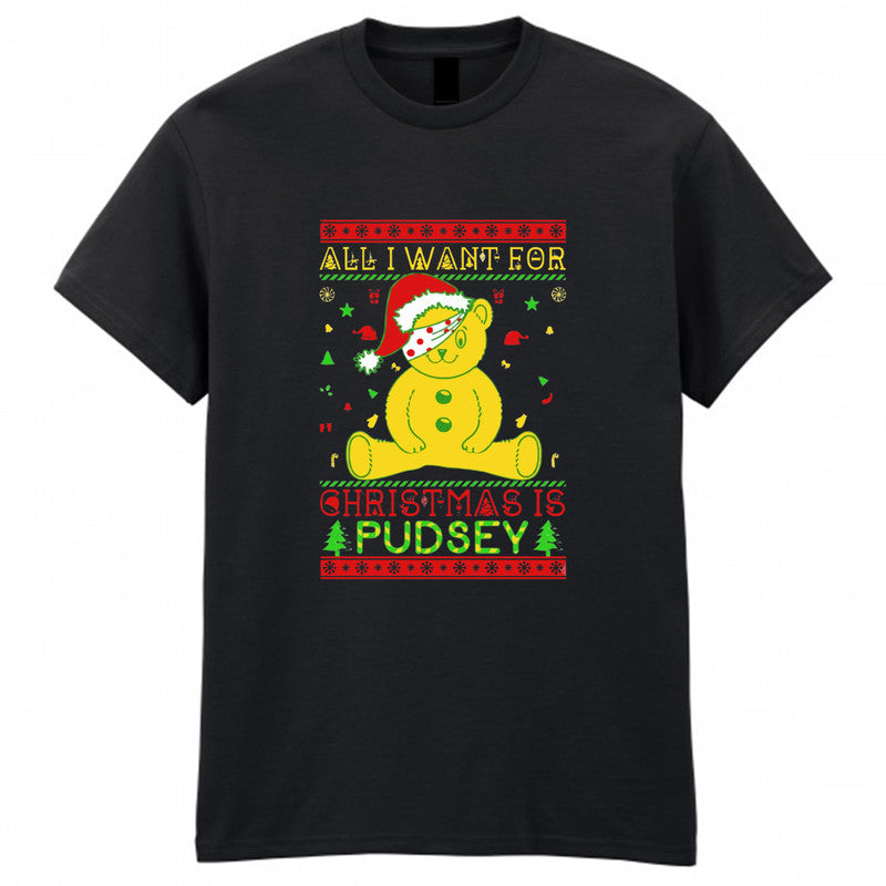 Pudsey Bear Spotty Adult Kids T-Shirt Christmas Santa Xmas Tee