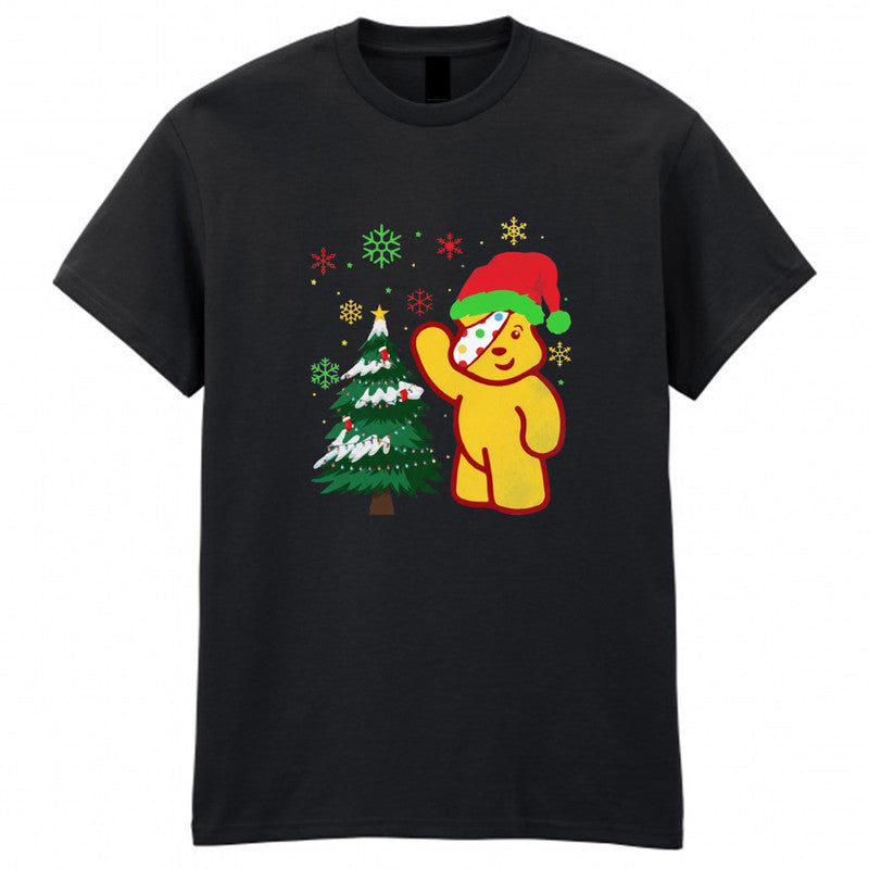 Christmas Pudsey Bear Unisex Kids T-Shirt Spotty Fun Tee