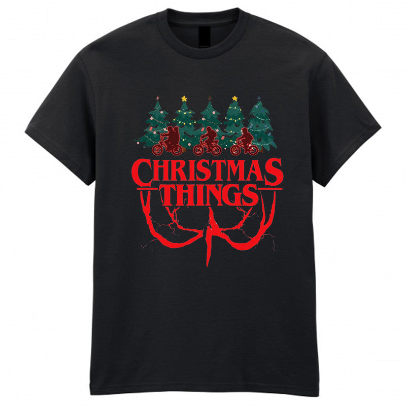 Strangers Thing Christmas Tree Adult Kids T-Shirt Xmas TV Show Tee