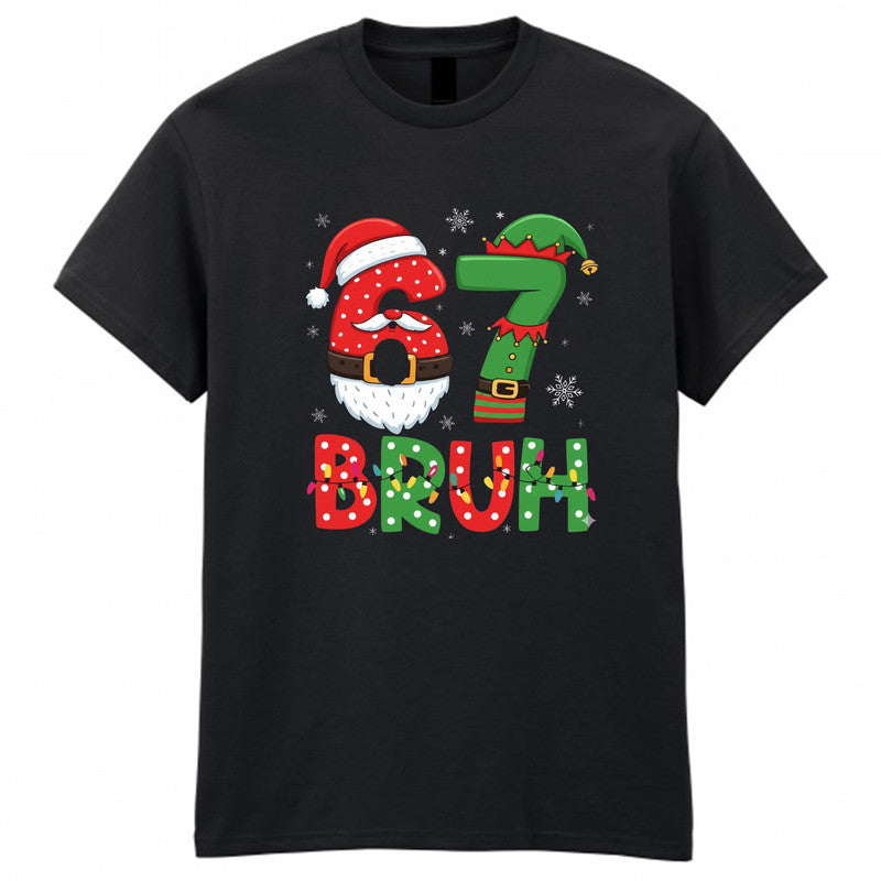 Christmas Six Seven Bruh Adult Kids T-Shirt Meme Xmas Tee