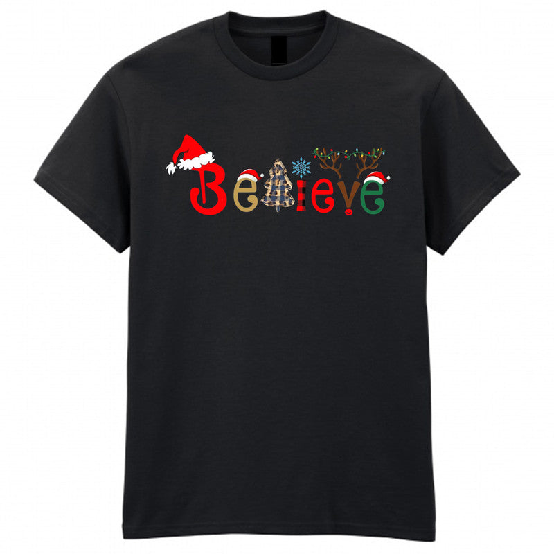 Believe Christmas Adult Kids T-Shirt Santa Polar Express Tee