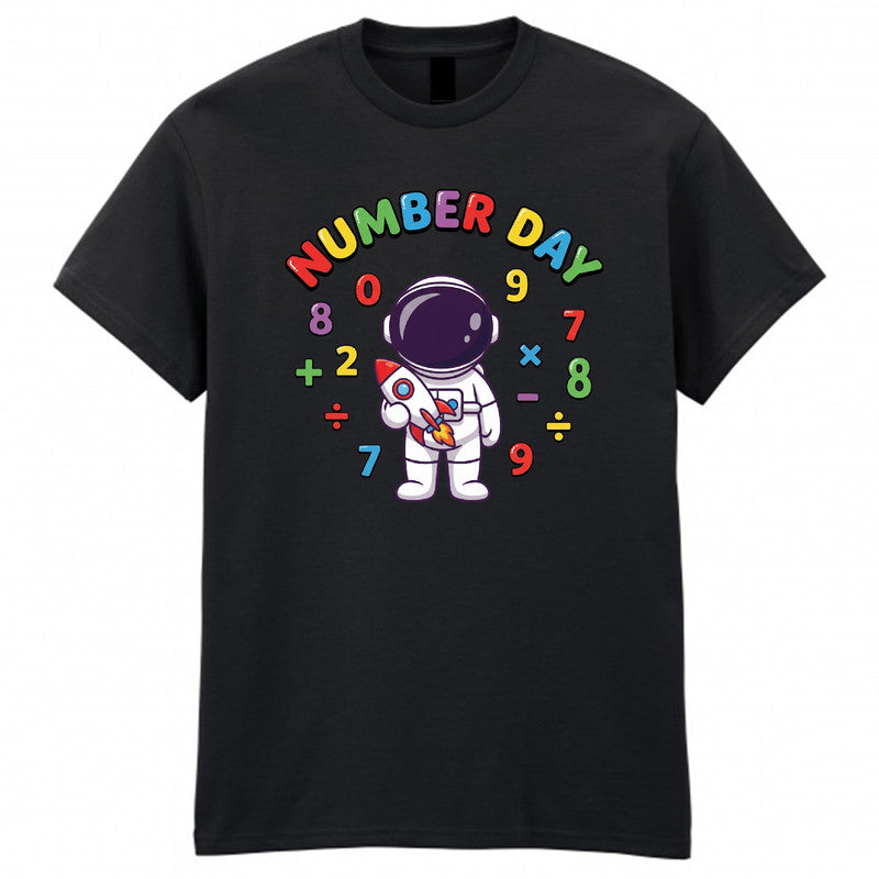 Astronaut Number Day Adult Kids T-Shirt Maths School Numeric Funny T-Shirt