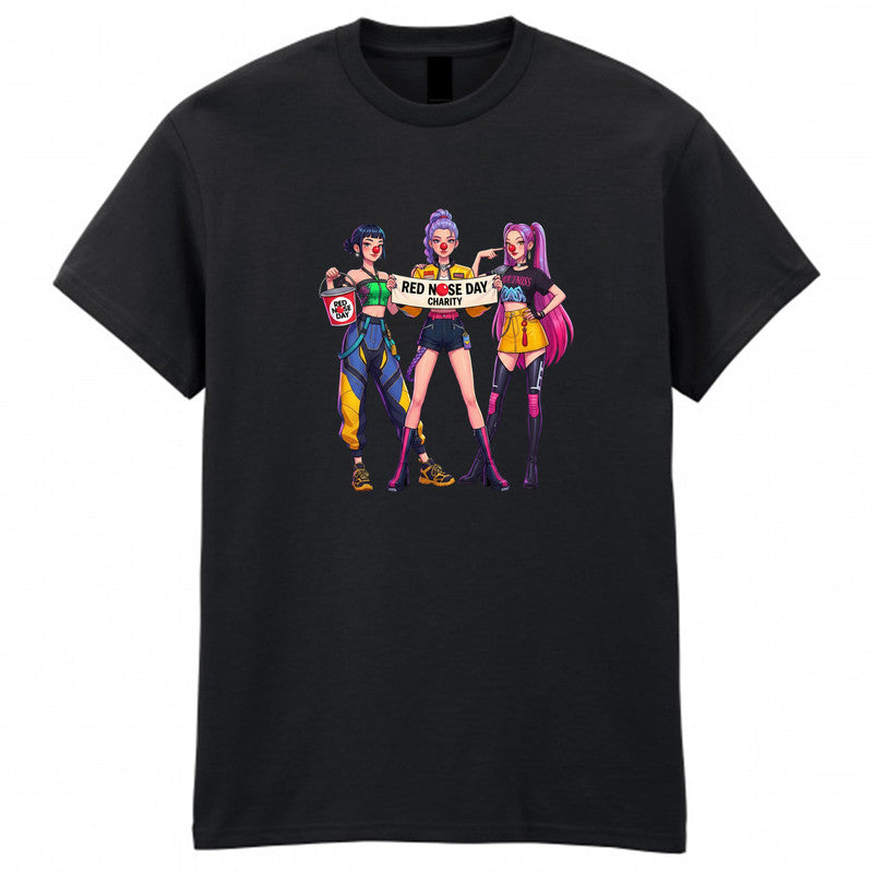 K-Pop Red Nose Day Adult Kids T-Shirt Girls Demon Huntrix School Costume Charity Top Tee