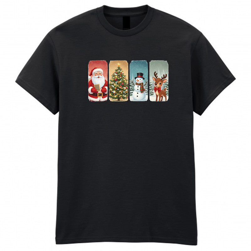 Christmas Santa Tree Adult Kids T-Shirt Snow Grinch Reindeer Xmas Tee