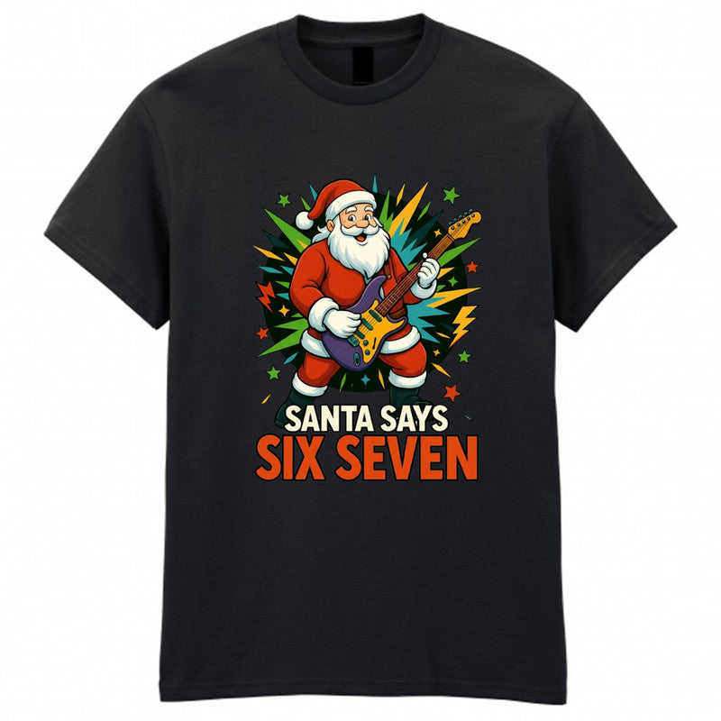 Christmas Six Seven Santa Adult Kids T-Shirt Funny Xmas Tee