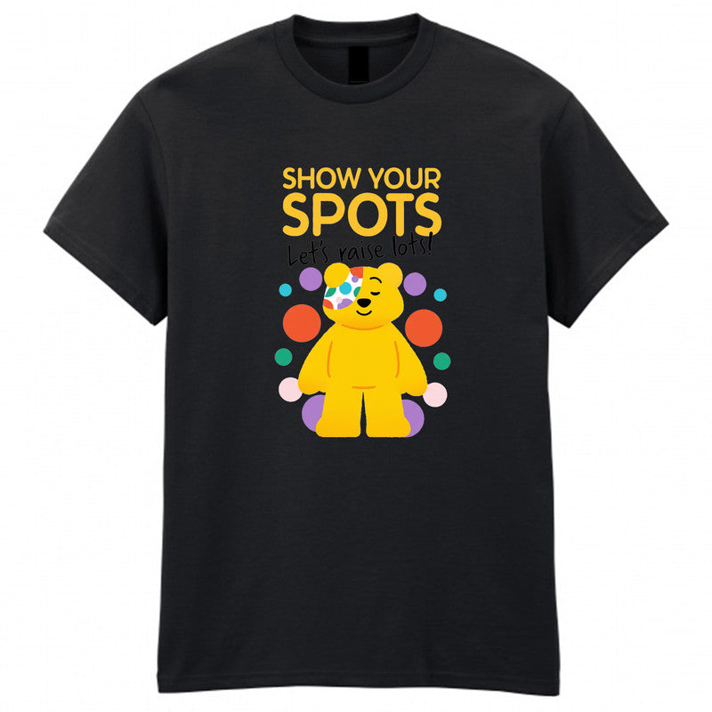 Pudsey Bear Girls Boys Kids T-Shirt Children In Need Spotty Tee