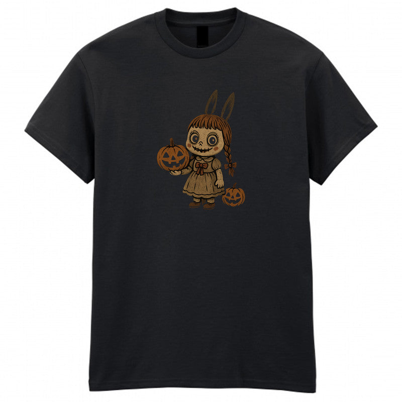 Halloween Scary Doll Adult Kids T-Shirt Funny Annabelle Labubu Doll