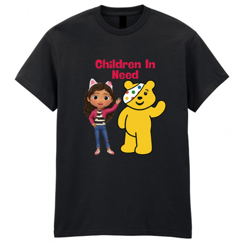 Pudsey Bear Gabbys Doll Adult Kids T-Shirt Spotty Day Tee