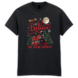 Believe Christmas Adult Kids T-Shirt Express Train Polar Xmas Tee
