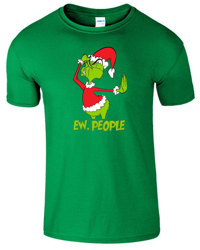 Funny Ew People Grinch T-Shirt Christmas Mens Kids Boys Sarcastic Tee Xmas Gift - TheMonkeyTees