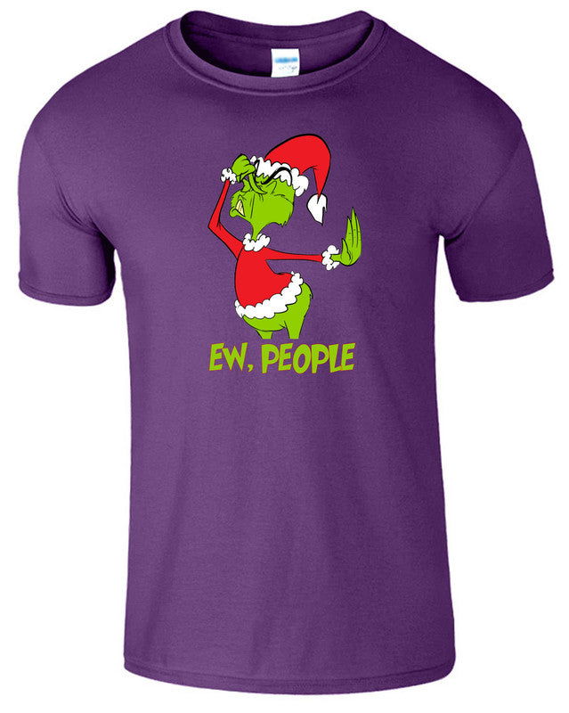 Funny Ew People Grinch T-Shirt Christmas Mens Kids Boys Sarcastic Tee Xmas Gift - TheMonkeyTees