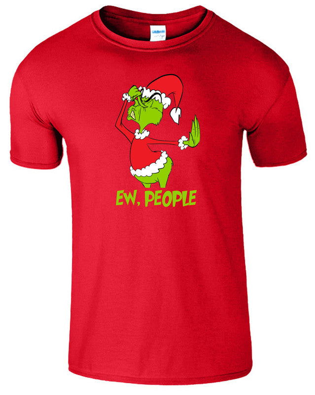 Funny Ew People Grinch T-Shirt Christmas Mens Kids Boys Sarcastic Tee Xmas Gift - TheMonkeyTees