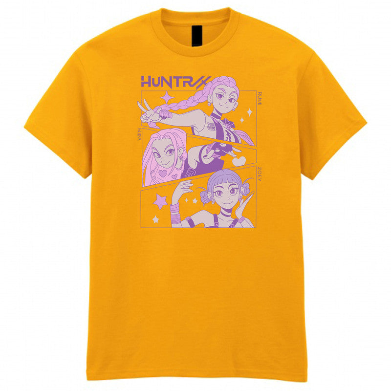 Huntrix Demon Hunters Mens Kids T-Shirt K-Pop Anime Unisex Cartoon Tee