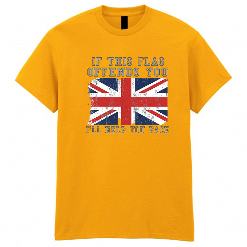 Great Britain United Kingdom Adult Kids T-Shirt This Flag Offends You I'll Help You Pack Tee